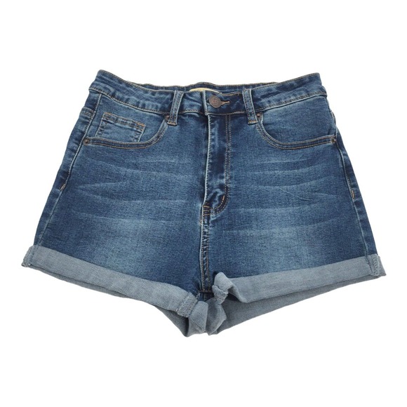 Lily and Parker High Rise Rolled Cuffed Jean Shirts Size 28 Blue Denim Stretch - Picture 1 of 7